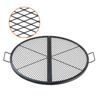 VEVOR X-Marks Fire Pit Grill Grate, Foldable Round Cooking Grate, Heavy Duty Steel Campfire BBQ Grill Grid with Handle and Support X Wire, Portable Camping Cookware for Outside Party, 36 Inch Black VEVOR