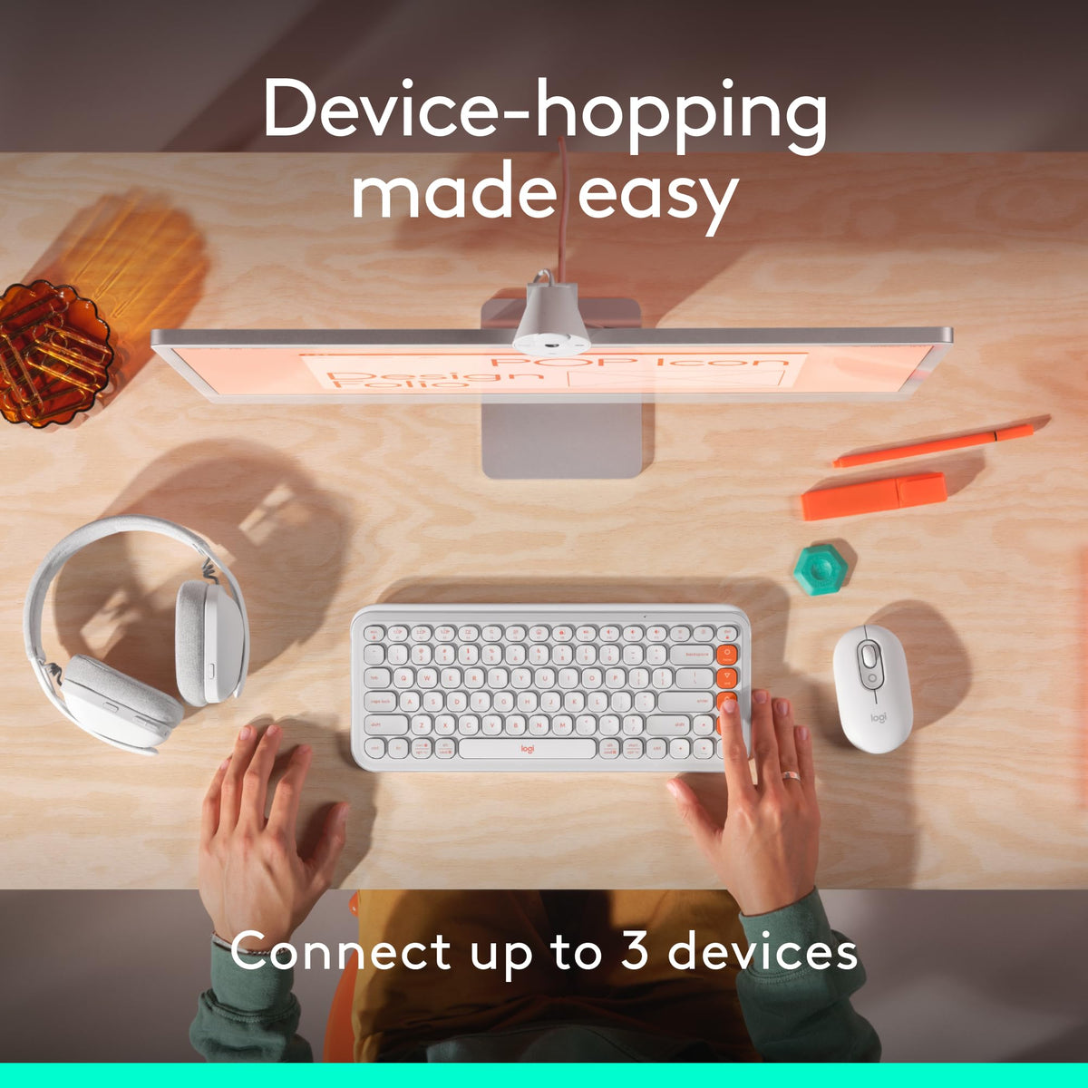 Logitech POP Mouse, Compact and Portable Wireless Bluetooth - Graphite