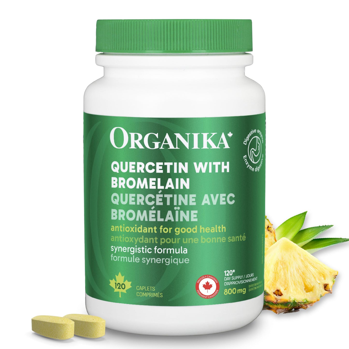 Organika Quercetin with Bromelain- High Availability, Immune System Support, Allergy and Inflammation Support- 120tabs 🍁 All In One Marketplace Canada