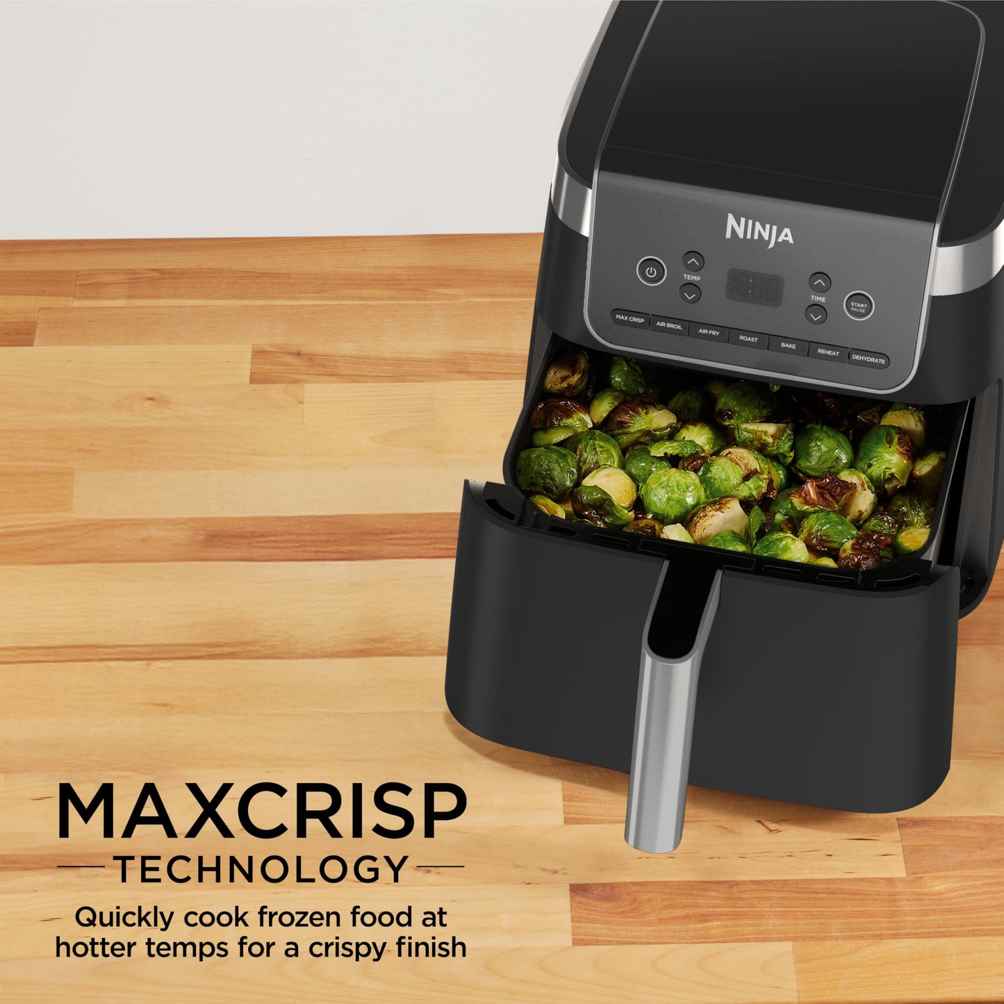 Ninja Air Fryer Pro XL 7-in-1, Max Crisp Tech, 450F for Hotter, Crispy Results, 6.5 QT Capacity, Max Crisp, Broil, Air Fry, Roast, Bake, Reheat, Dehydrate, Space Saving, AF182AMZC (Canadian Version) Ninja