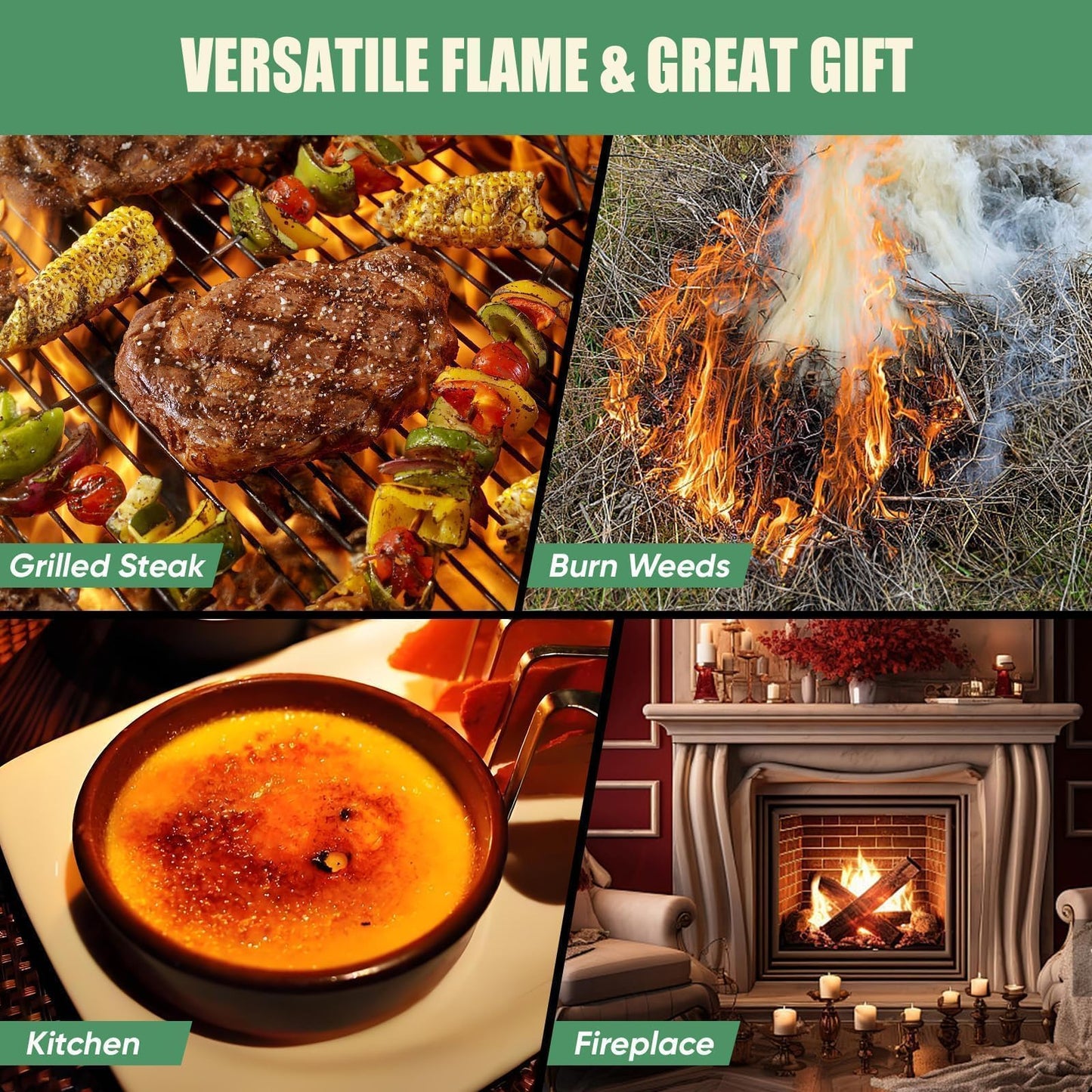 KOACKL Propane Torch Gun - Propane Torch Head with Igniter, Adjustable Flamethrower Blow Torch for BBQ, Searing Steak, Barbecue Tools, Meat Smoker, Cooking, Grill & Charcoal Starter - Available at All In One Marketplace Canada