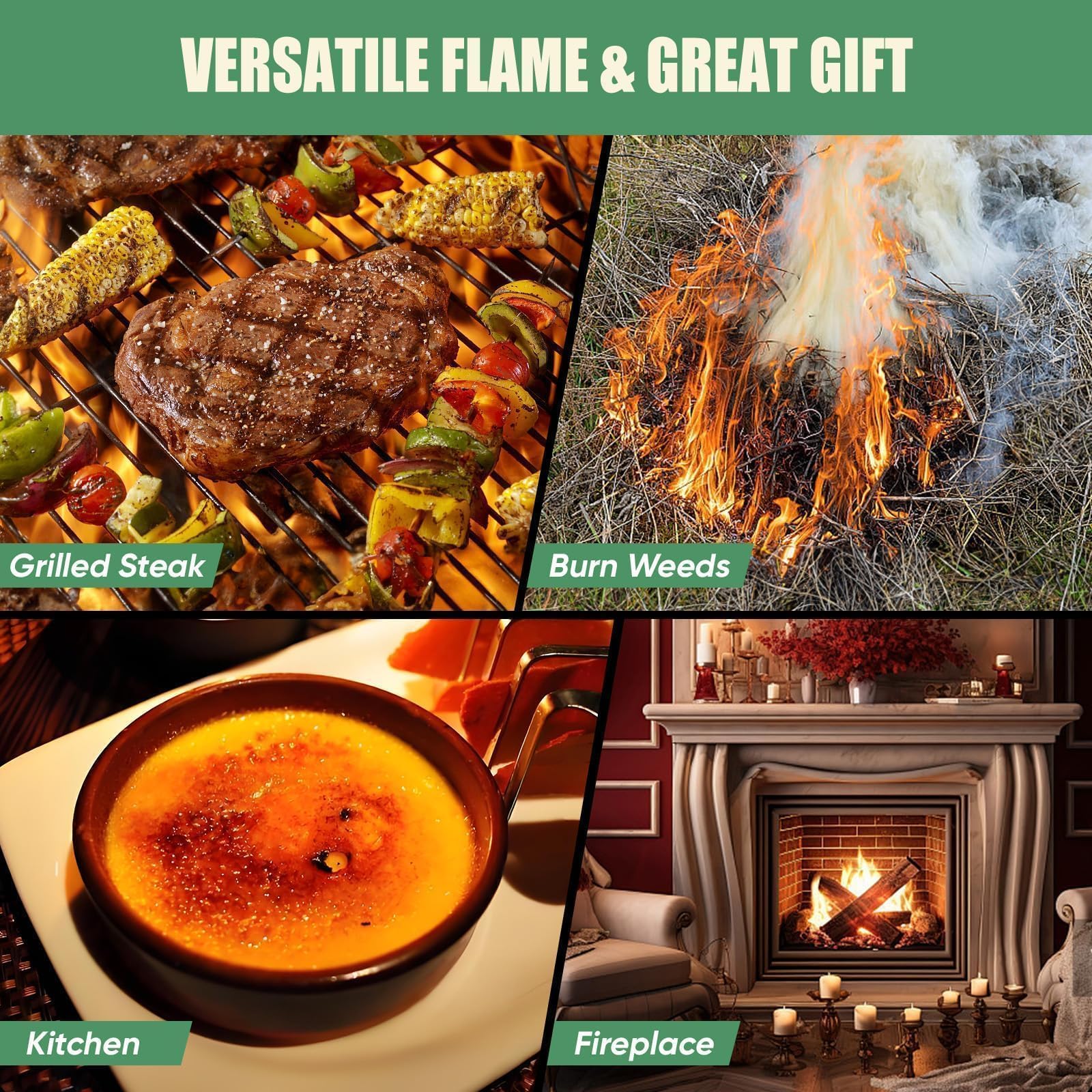 KOACKL Propane Torch Gun - Propane Torch Head with Igniter, Adjustable Flamethrower Blow Torch for BBQ, Searing Steak, Barbecue Tools, Meat Smoker, Cooking, Grill & Charcoal Starter - Available at All In One Marketplace Canada