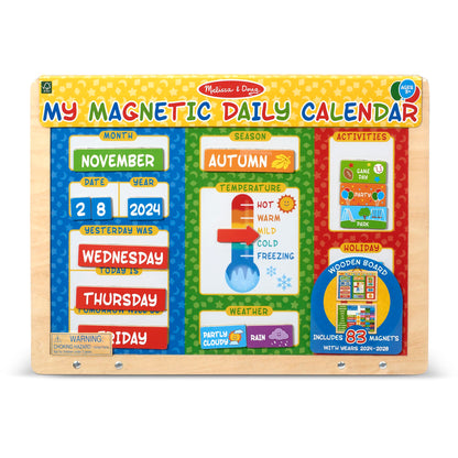 Melissa & Doug My First Daily Magnetic Calendar, Classroom Calendar for Kids Activities with Weather & Seasons, Preschool Toys for Girls & Boys Ages 4+ Melissa & Doug