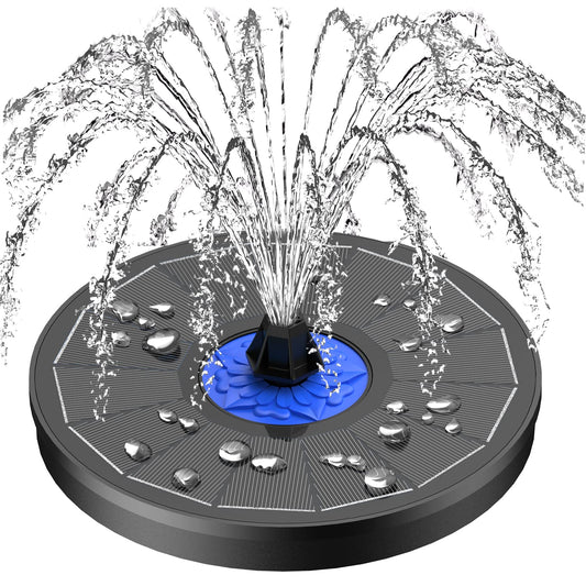 SZMP Solar Fountain Upgrade, 3.5W Solar Powered Bird Bath Fountains with Flower, Outdoor Water Feature Solar Fountain Pump with 7-in-1 Nozzles, 4 Fixed Pipes for Humingbirds, Birdbath, and Garden