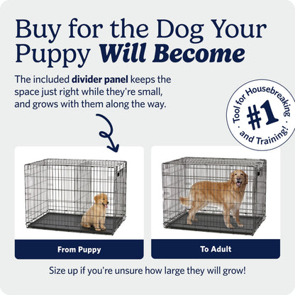 MidWest Homes for Pets 24-Inch iCrate for Small Breeds, 12-20 lbs, Single Door Folding Dog Crate with Divider Panel, Leak-Proof Tray & Secure Latch, Portable, Durable & Easy to Assemble MidWest Homes for Pets