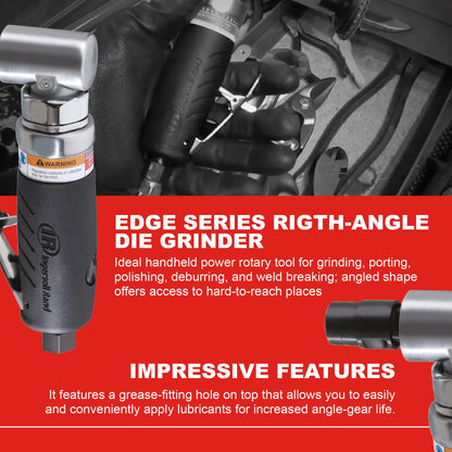 Ingersoll Rand 3101G Air Die Grinder Edge Series – 1/4", Heavy Duty, Right Angle, Ergonomic Grip, Ball Bearing Construction, Lightweight Tool, Black