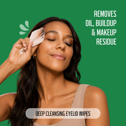 Tea Tree Eyelid Wipes – 100 Tea Tree Oil Eye Wipes for People with Dry Eyes & Allergies – Gentle Eyelid Cleanser with Hyaluronic Acid – Individually Wrapped & Biodegradable - Available at All In One Marketplace Canada