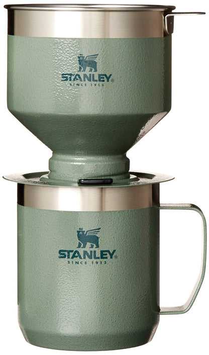 Stanley Perfect Brew Pour Over Set | 12 oz Camp Mug with Lid Included | Drip Coffee Maker with Reusable Filter | Insulated Stainless Steel | BPA-Free | Hammertone Green 🍁 All In One Marketplace Canada