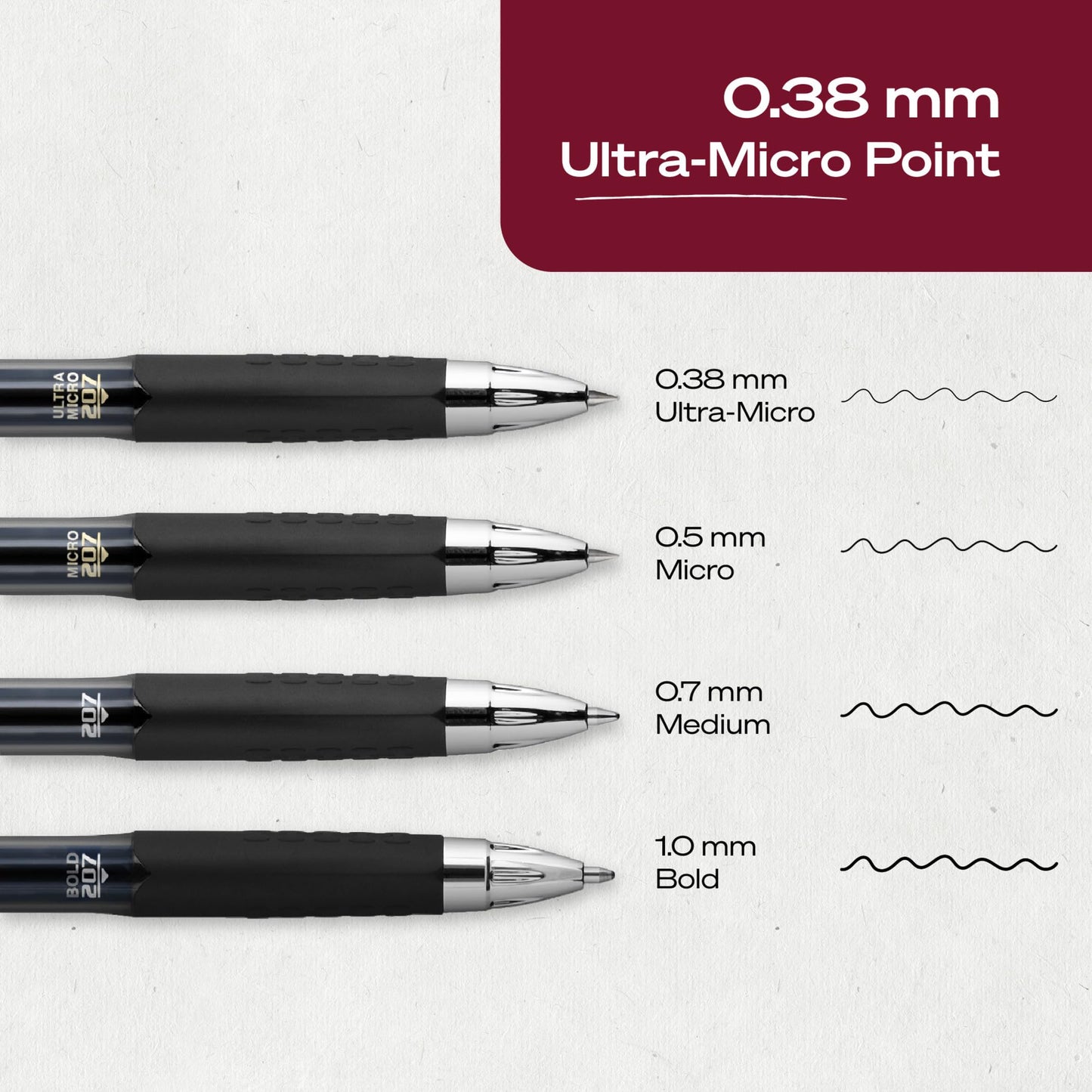uni-ball Signo 207 Retractable Gel Pens, Ultra-Micro Point, Black Ink, 12 Count (Pack of 1) (1790922) , Packaging may vary Uni-Ball