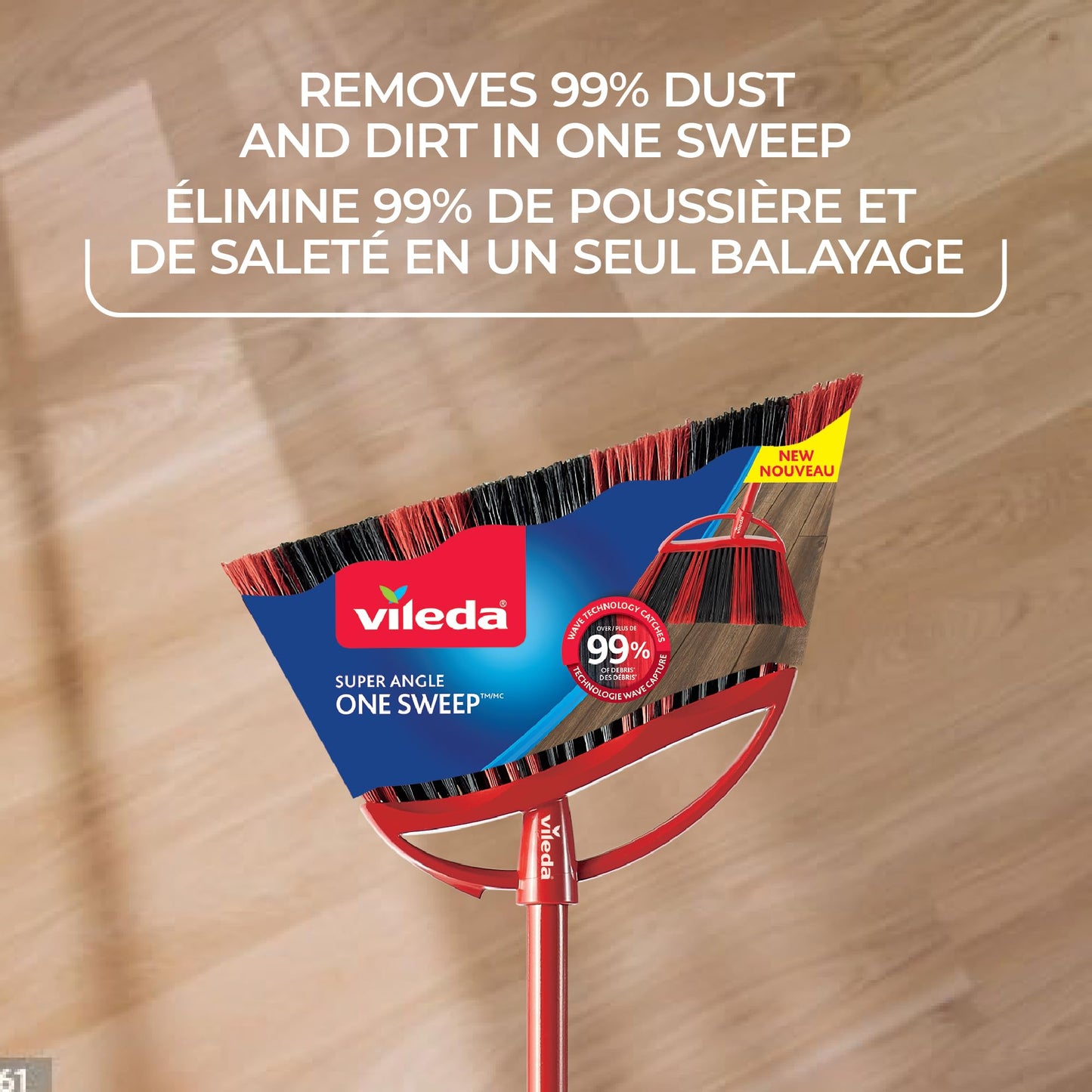 Vileda One Sweep Broom with Step-On Dustpan | Catches Over 99% of Dust & Dirt | Indoor Broom - Available at All In One Marketplace Canada