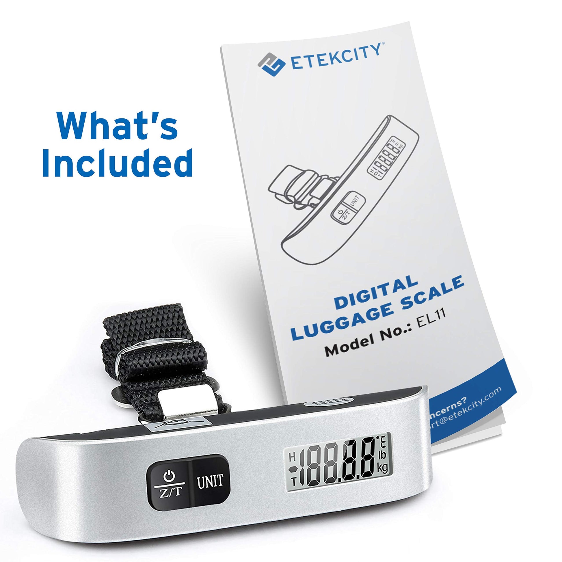 Etekcity Digital Hanging Luggage Scale, Portable Handheld, Suitcase Scale with Rubber Paint, Temperature Sensor, 110 Pounds - Available at All In One Marketplace Canada