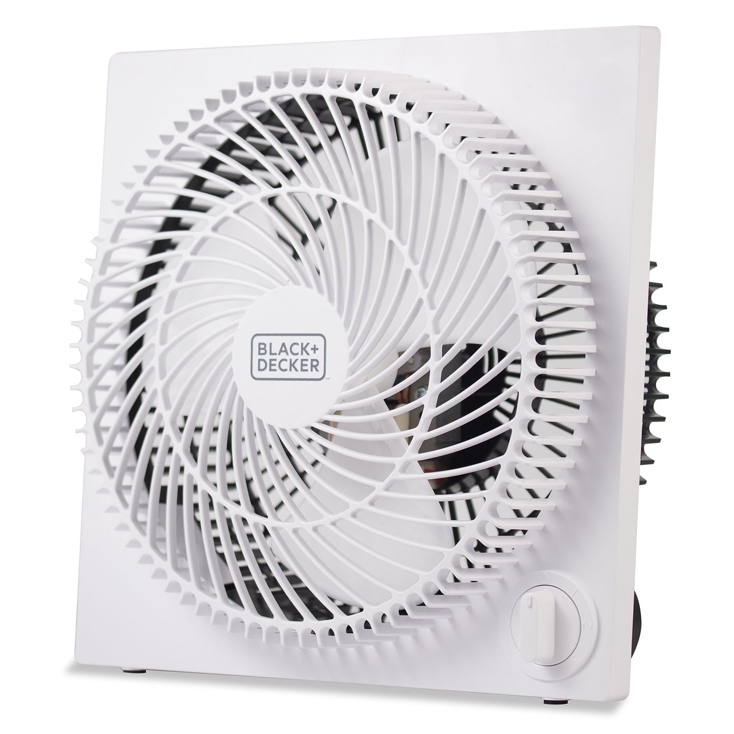 Black & Decker 9 in. Frameless Tabletop Box Fan, White - Available at All In One Marketplace Canada