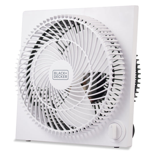 Black & Decker 9 in. Frameless Tabletop Box Fan, White - Available at All In One Marketplace Canada