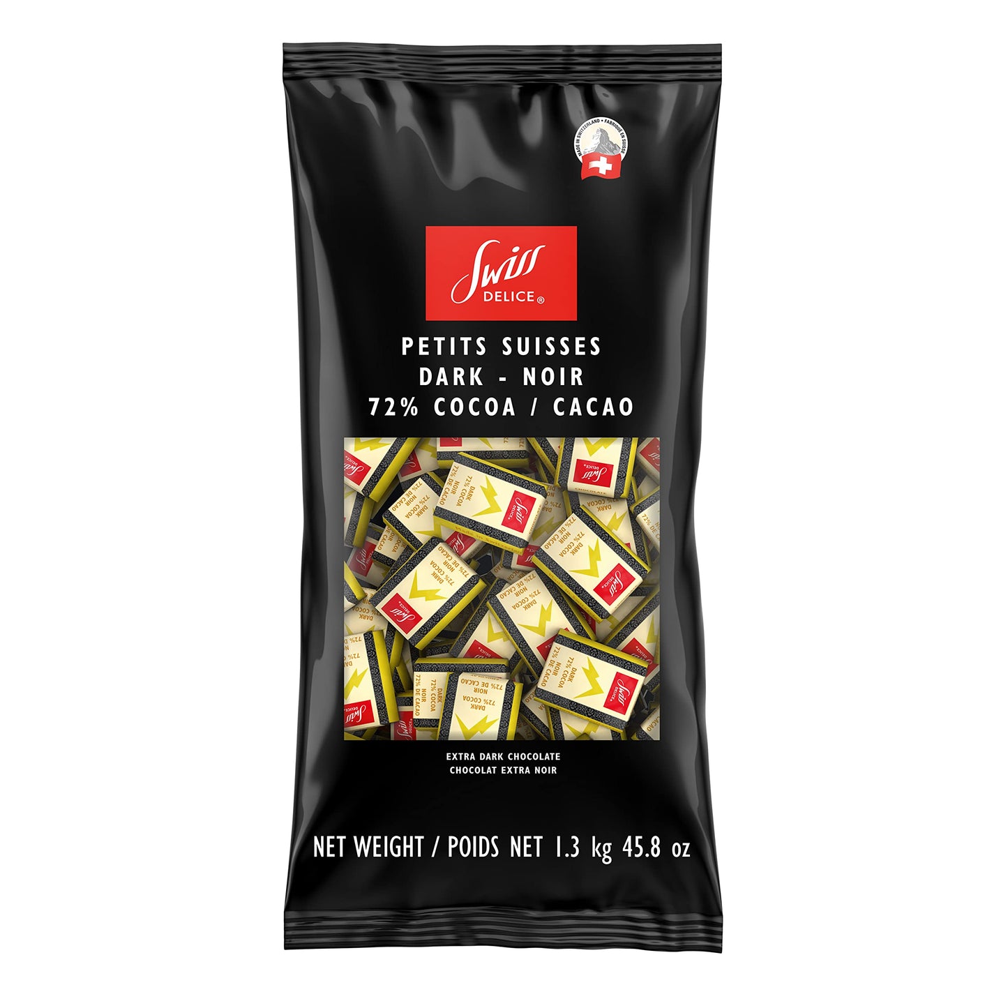 Swiss Delice Dark Chocolate 72% – 1.3 kg Bulk Pack