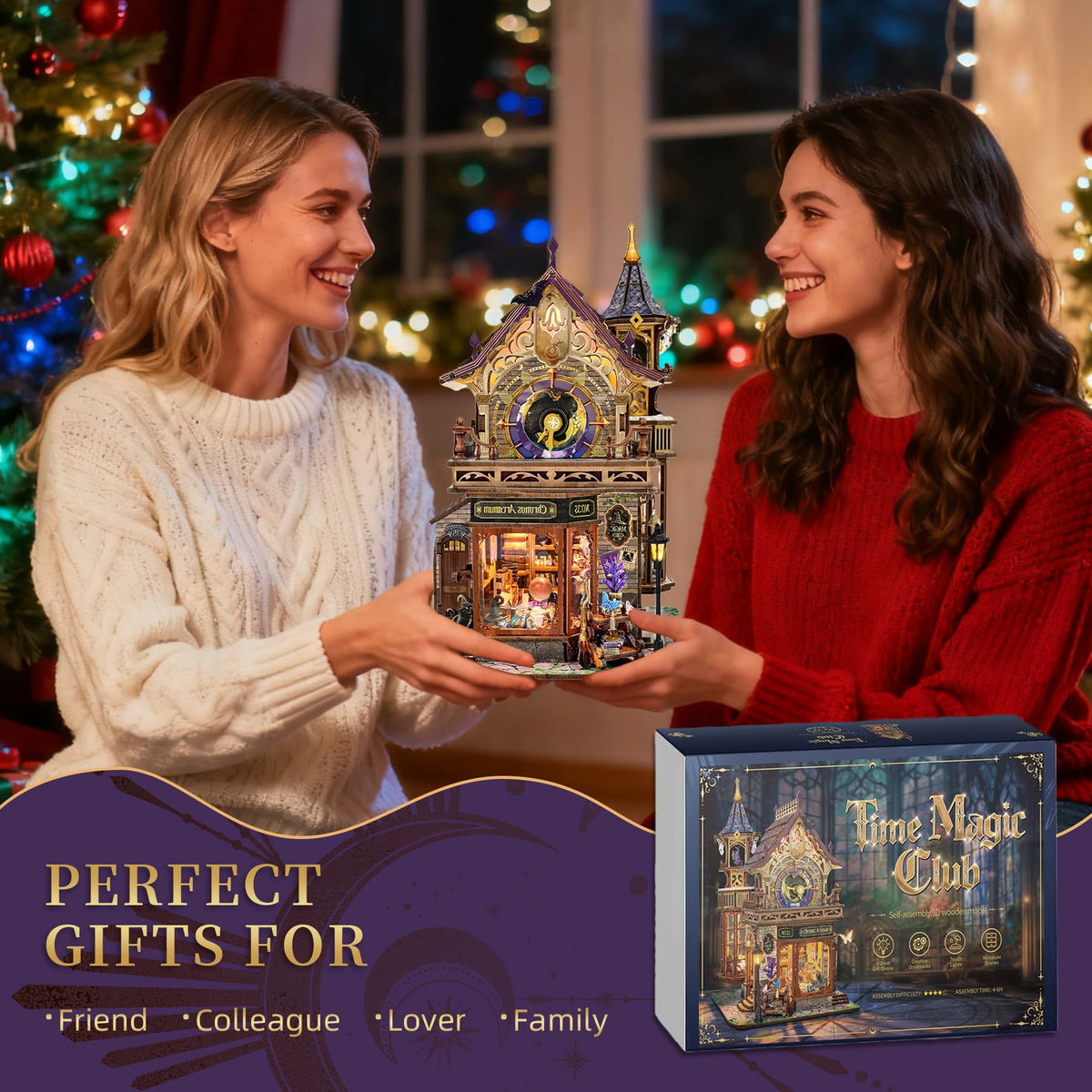 SUNNINO Miniature Dollhouse Kit, Time Magic Club Book Nook Craft for Adults 🍁 All In One Marketplace Canada