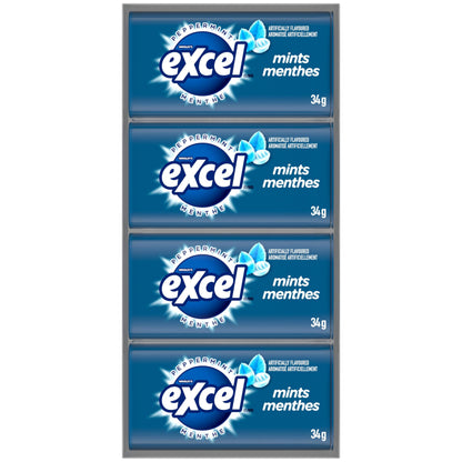 EXCEL, Peppermint Flavoured Mints, 34g, Tin, 8 Packs - Available at All In One Marketplace Canada