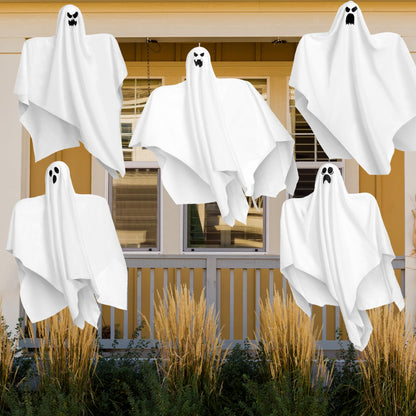JOYIN 27.5" Halloween Hanging Ghosts Outdoor Decoration(5 Pack), Cute Flying Ghosts for Halloween Front Yard Patio Lawn Garden Party Décor and Holiday Hanging Decorations 🍁 All In One Marketplace Canada