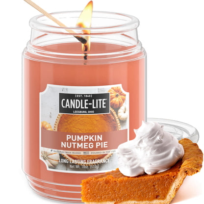 Bougies parfumées d'Halloween Candle-lite, Tarte à la citrouille et noix de muscade, pot de 510 g, fièrement coulée aux États-Unis, bougie d'aromathérapie, mèche unique avec 110 heures de combustion, idéale pour créer une ambiance accueillante