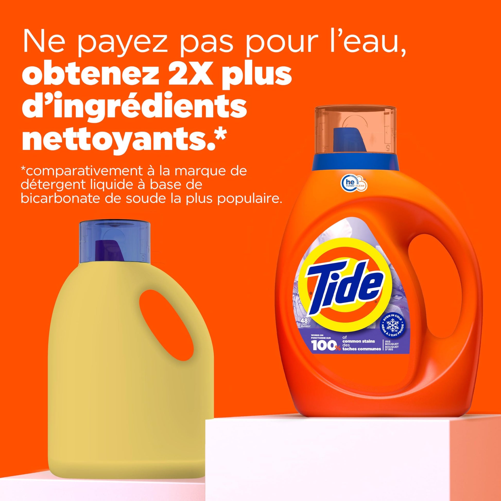 Tide Liquid Laundry Detergent, Iris Bouquet Scent, HE Compatible, Cold Water Clean Liquid Detergent, 1.86 Litres, 48 Loads Tide