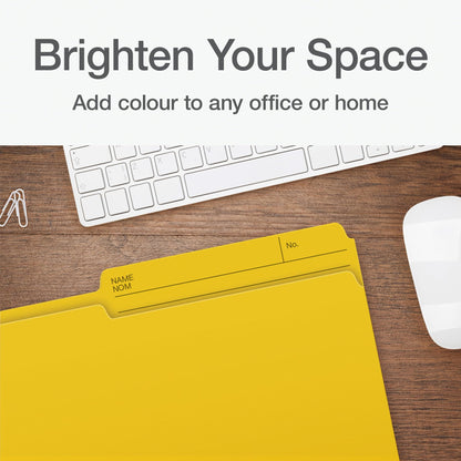 Pendaflex File Folders - Yellow Colour File Organizers, 1/2 Cut Tab, Legal Size, Durable Paper Stock, 100/Box, Ideal for Office, Home, and School Organization 🍁 All In One Marketplace Canada
