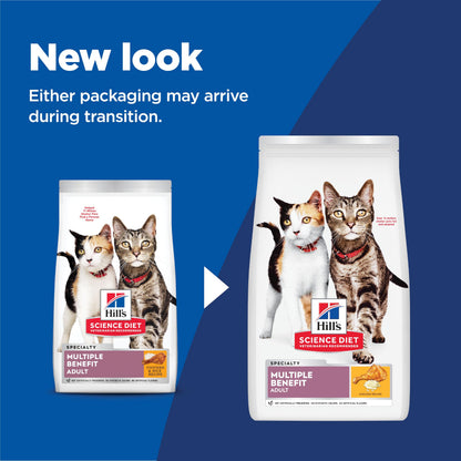 Hill's Science Diet Adult Multiple Benefit Chicken Recipe Dry Cat Food 7.03 kg Bag Hill's Science Diet
