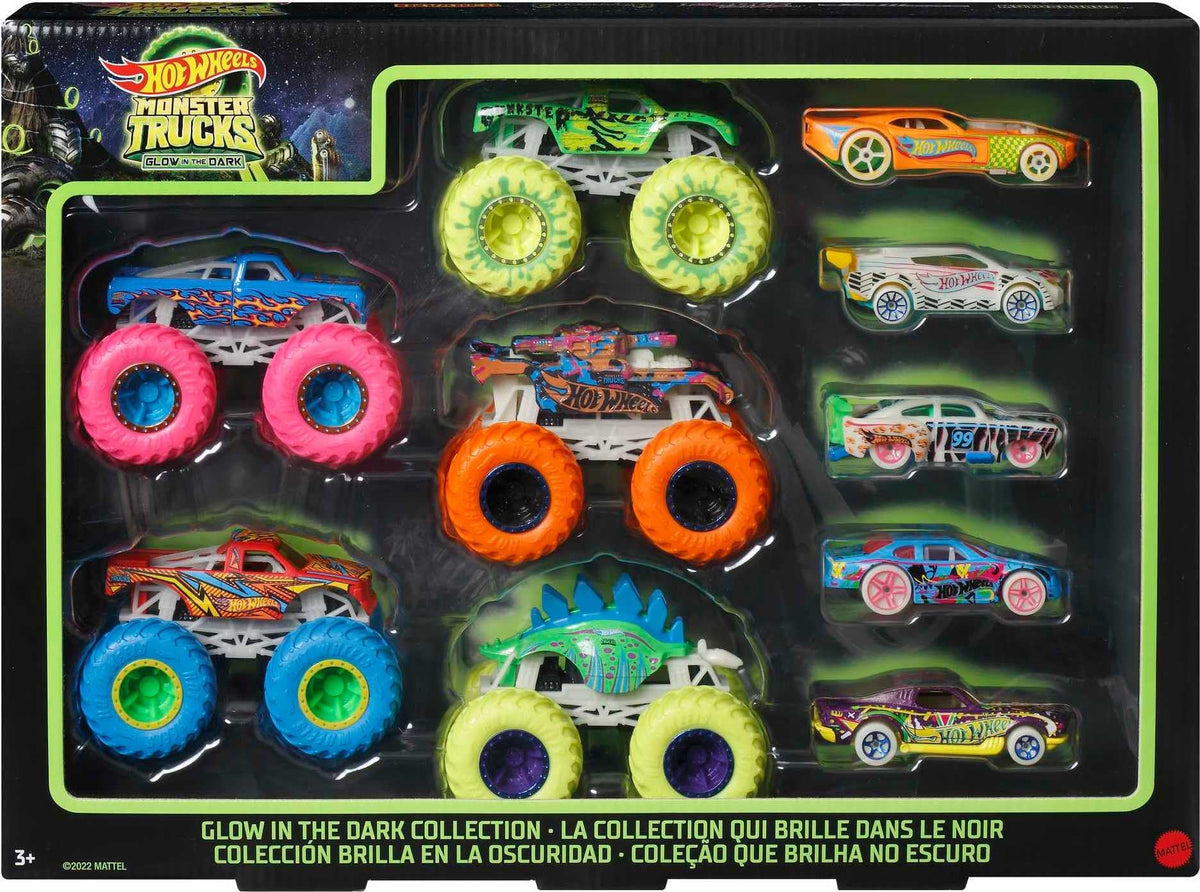 Hot Wheels Toy Monster Trucks Glow-in-the-Dark Collection