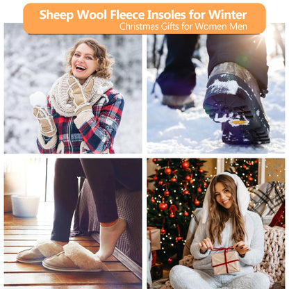 riemot Women's Genuine Sheepskin Insoles,Thick Wool Fleece,Beige EU39/US8 🍁 All In One Marketplace Canada