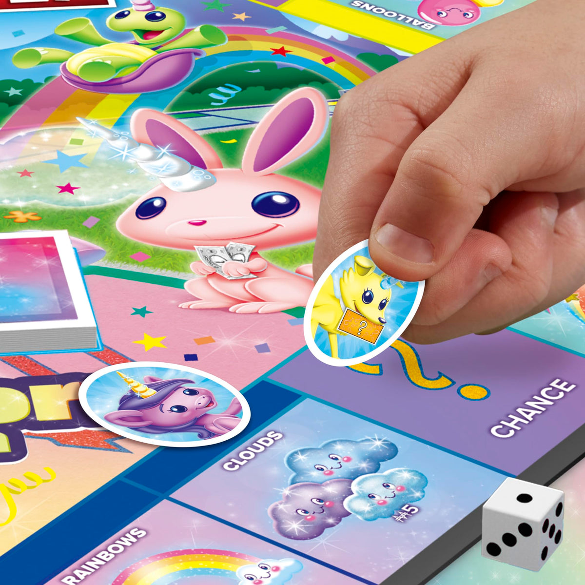 Monopoly Junior: Unicorn Edition Board Game for 2-4 Players, Magical-Themed Indoor Game for Kids Ages 5 and Up, English