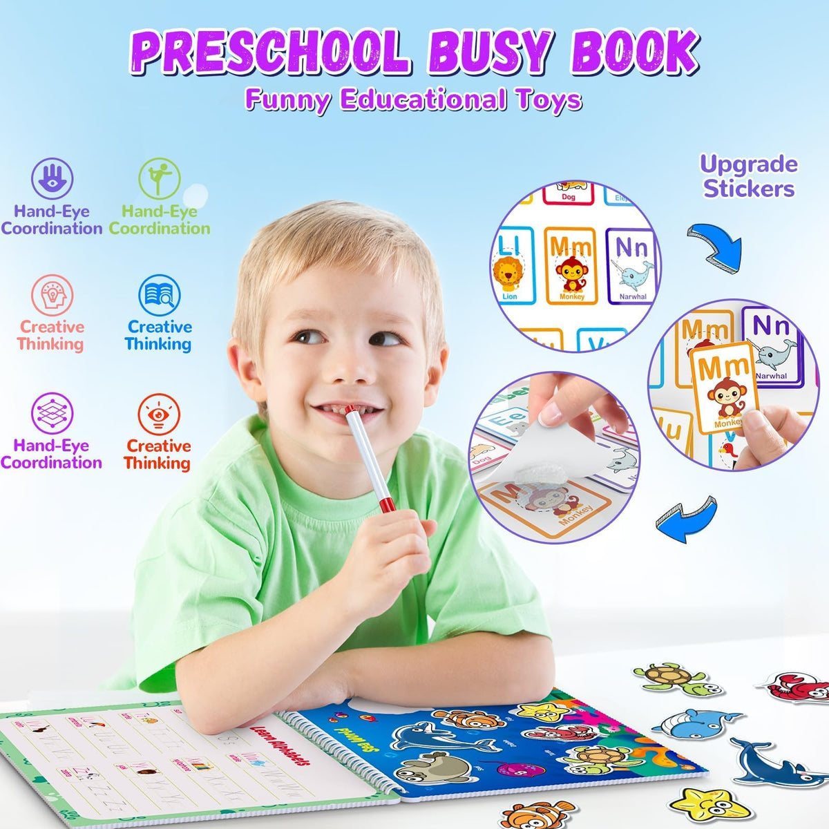 Busy Book for Toddlers 3+, Preschool Learning Activities with 30 Themes Prek Preschool Workbooks, Montessori Educational Learning Toys Activity Books for Christmas Birthdays Gifts Boys Girls 🍁 All In One Marketplace Canada