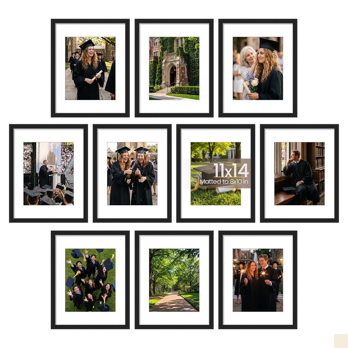 upsimples 11x14 Picture Frame Set of 10, Black 🍁 All In One Marketplace Canada