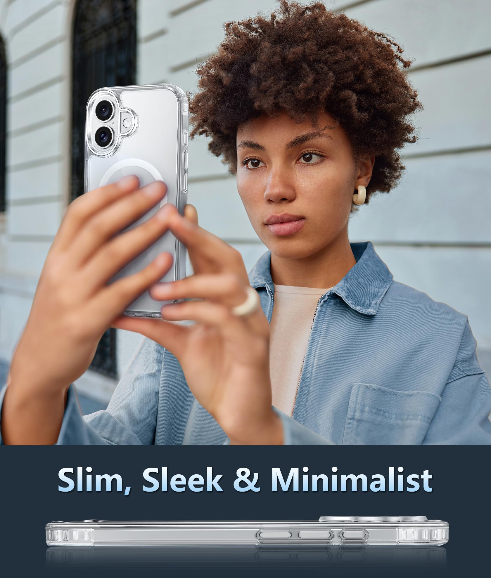 FNTCASE for iPhone 16 Case Clear: Magnetic Phone Cases with Screen Protector Drop Proof Compatible with Magsafe Slim Anti Yellowing Rugged Shockproof Protective Cell Cover (A-Clear Magnetic) - Available at All In One Marketplace Canada