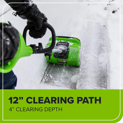 Greenworks 8 Amp 12-Inch Electric Corded Snow Shovel, 20ft Throwing Distance, 12" Wide & 6" Deep Clearing, 300Lbs/Min Snow Thrower Blower Removal Tool for Patio/Driveway/Steps/Sidewalk/Winter Storm 🍁 All In One Marketplace Canada