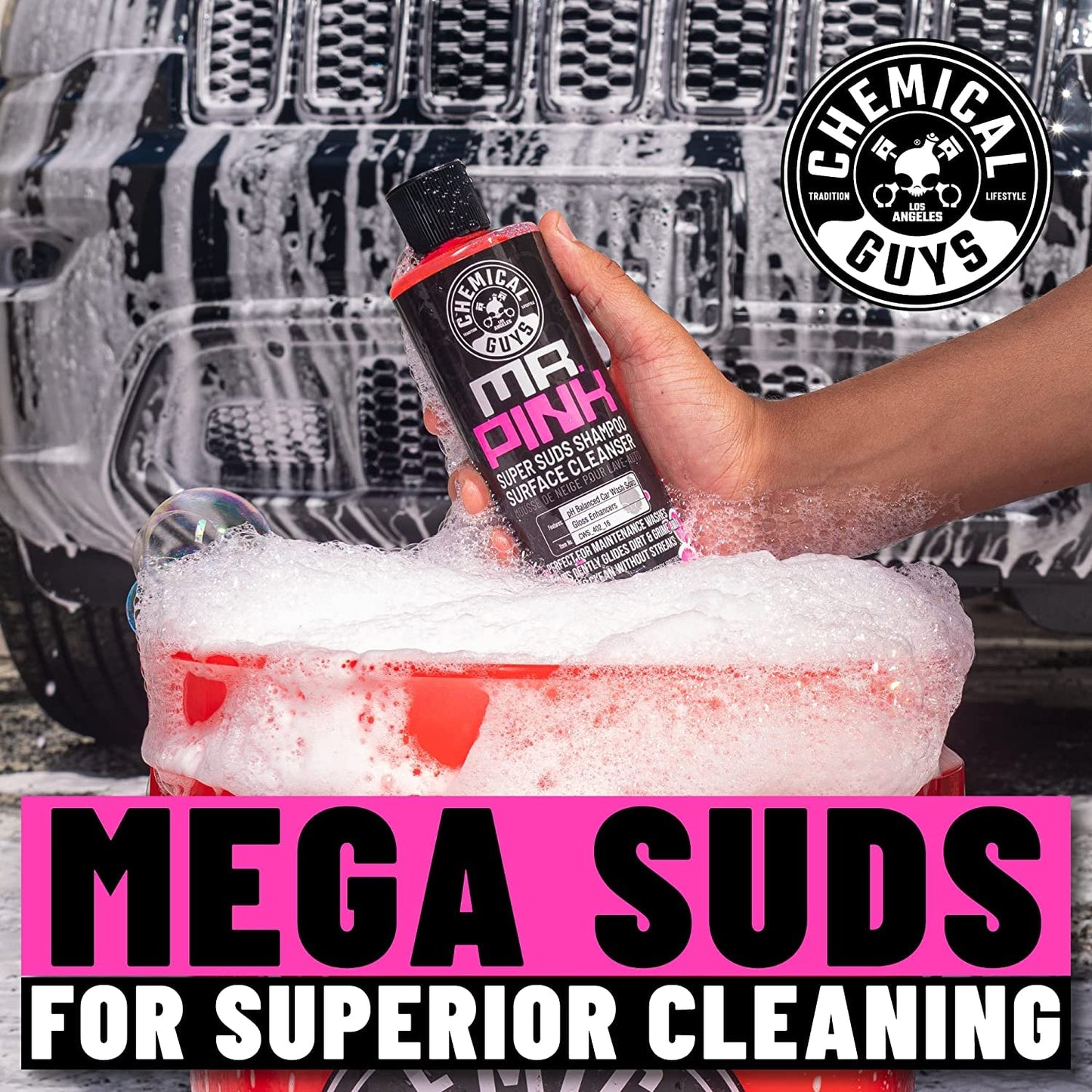 Chemical Guys Mr. Pink Foaming Car Wash Soap (Works with Foam Cannons, Foam Guns or Bucket Washes) Safe for Cars, Trucks, Motorcycles, RVs & More, 473 ml (2 Pack), Candy Scent