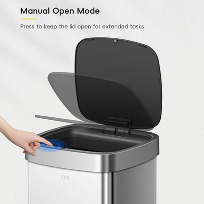 EKO EcoSmart Tall and Large Kitchen Trash Can, 80L/21.1G High Capacity, Touchless Soft Square Motion Sensor Garbage Can, Brushed Stainless Steel 🍁 All In One Marketplace Canada