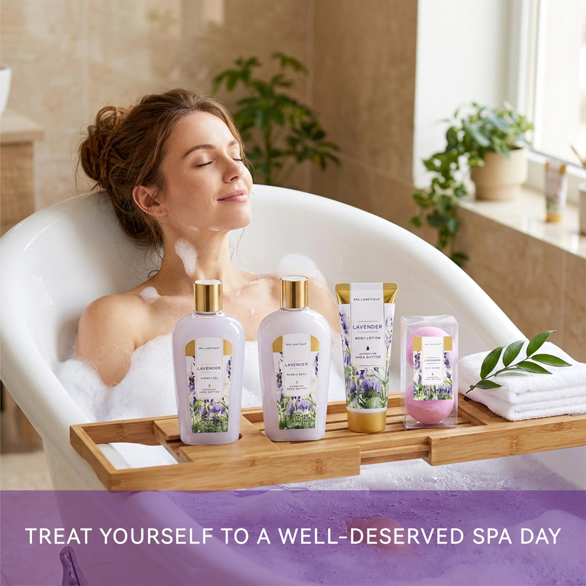 Gifts for Women Spa Luxetique Spa Gift Baskets for Women 8pcs Lavender Set 🍁 All In One Marketplace Canada