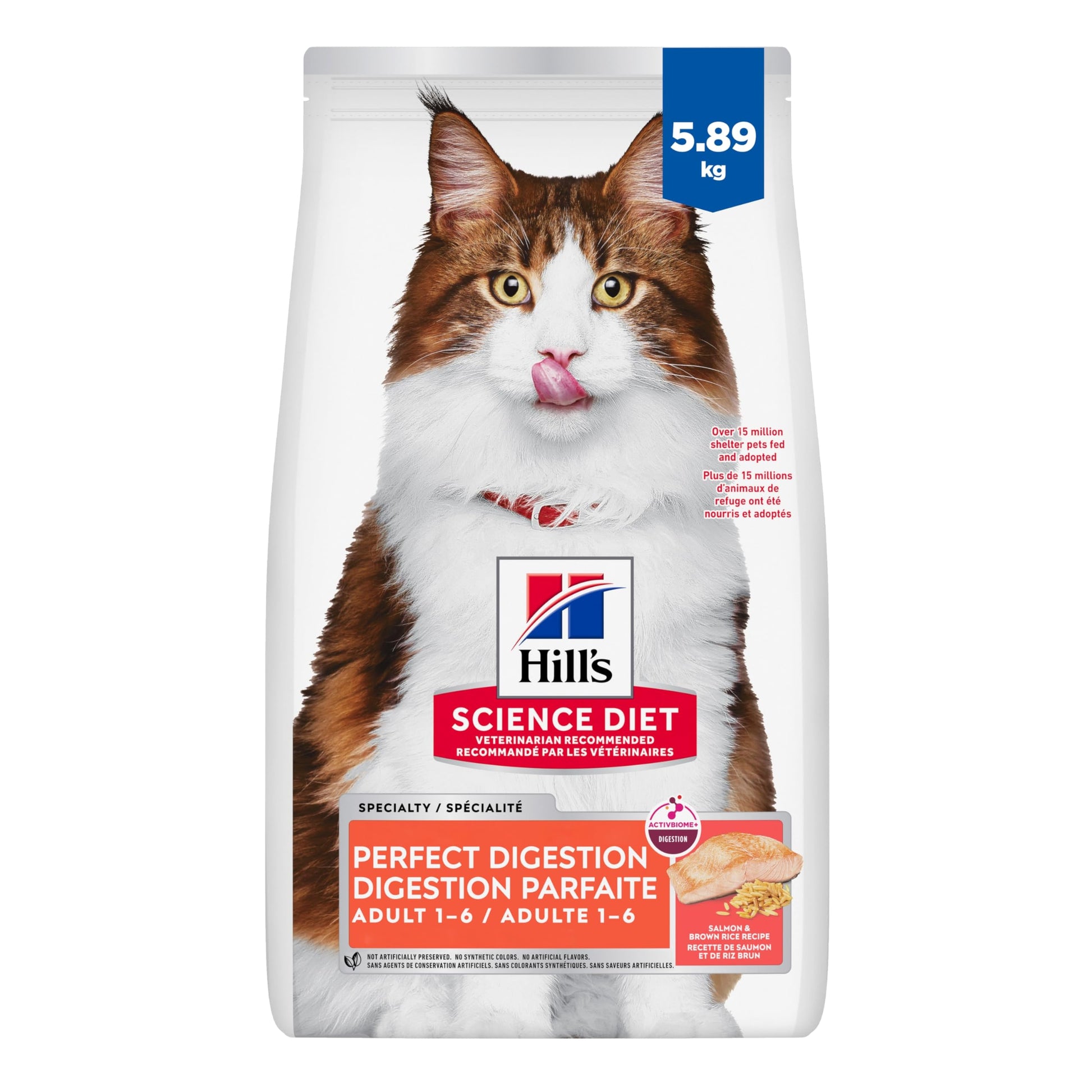 Hill's Science Diet Adult Perfect Digestion Salmon, Brown Rice & Whole Oats Recipe Dry Cat Food 5.89 kg Bag Hill's Science Diet