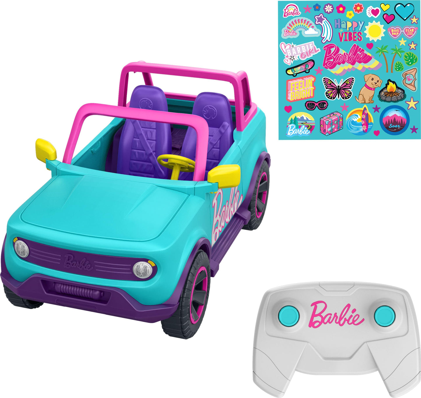 Hot Wheels Barbie RC SUV & Stickers, Can Hold & Store 2 Barbie Dolls & Accessories, Kid-Applied Stickers for Customization 🍁 All In One Marketplace Canada