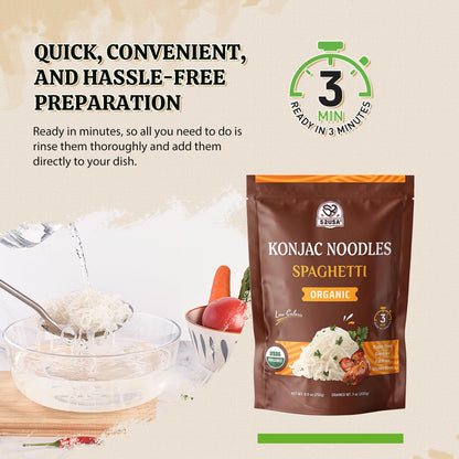 52USA Organic Konjac Shirataki Noodles - Low Carb Pasta Variety Pack (1500g, 6 Pack)