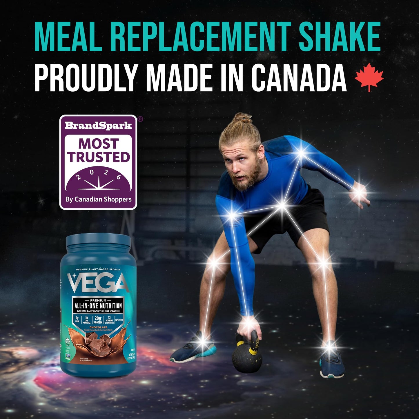 Vega Premium All-in-One Nutrition Protein Powder – 20g Plant-Based Vegan Protein, Vitamins & Probiotics, Chocolate, 876g (19 Servings)