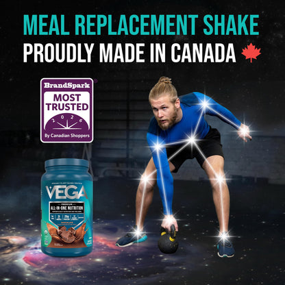 Vega Premium All-in-One Nutrition Protein Powder – 20g Plant-Based Vegan Protein, Vitamins & Probiotics, Chocolate, 876g (19 Servings)
