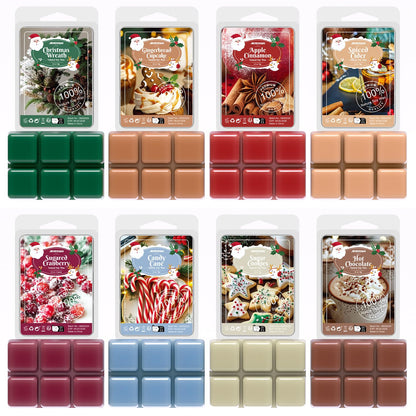 ARVIDSSON Winter Scented Wax Melts, Holiday Soy Wax Cubes for Wax Warmer, Strong Scent Wax Candle Melts, Wax Tarts Gift Set, Christmas Wreath, Gingerbread, Candy Cane, Cranberry, Apple Cinnamon 🍁 All In One Marketplace Canada
