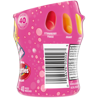 HUBBA BUBBA Minis, SKITTLES Flavoured, Sugar-Free Bubble Gum Resealable Bottle, 40 pieces, 6 Packs