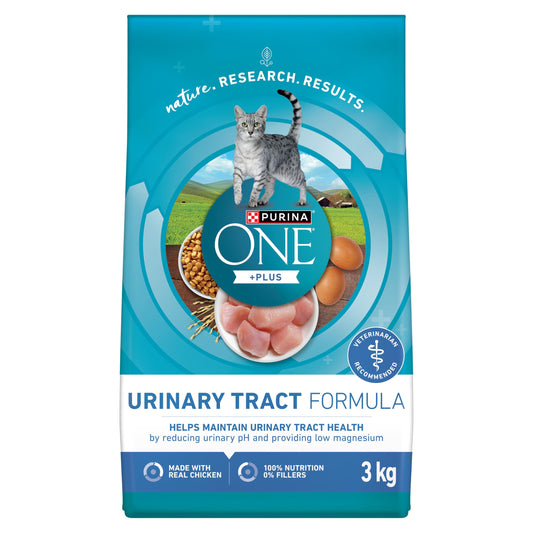 Purina ONE +Plus Dry Cat Food, Urinary Tract Formula Chicken - 3 kg Bag