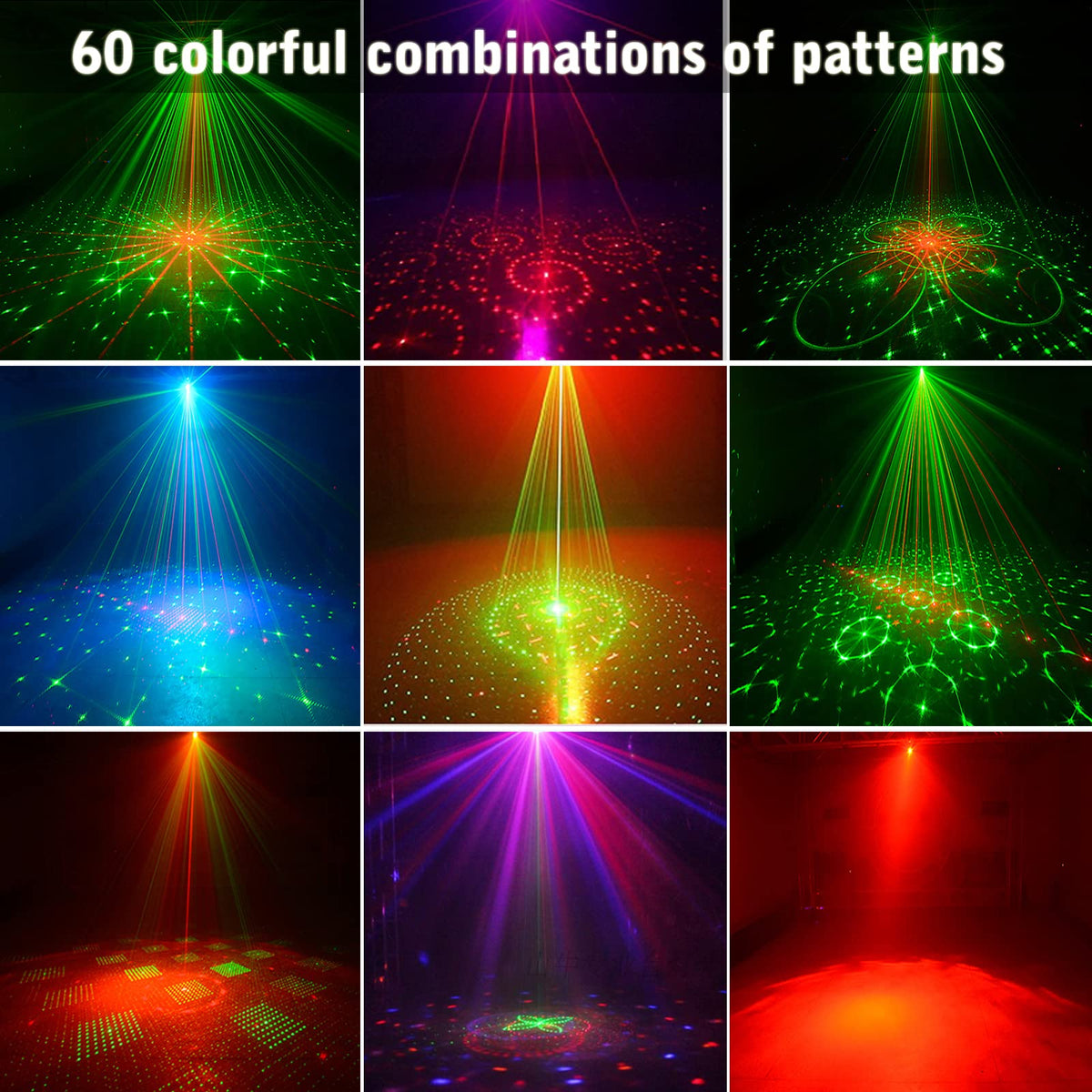 DJ Disco Light, Stage Party Lights, Rechargeable Laser Light Sound Activated RGB Led Flash Strobe Projector with Remote Control for Christmas Karaoke Pub KTV Bar Birthday Wedding 🍁 All In One Marketplace Canada
