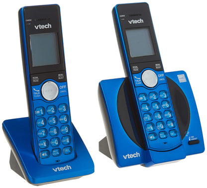 VTech CS6919-25 Dect_6.0 2 Handset Landline Telephone, Metallic Blue VTech