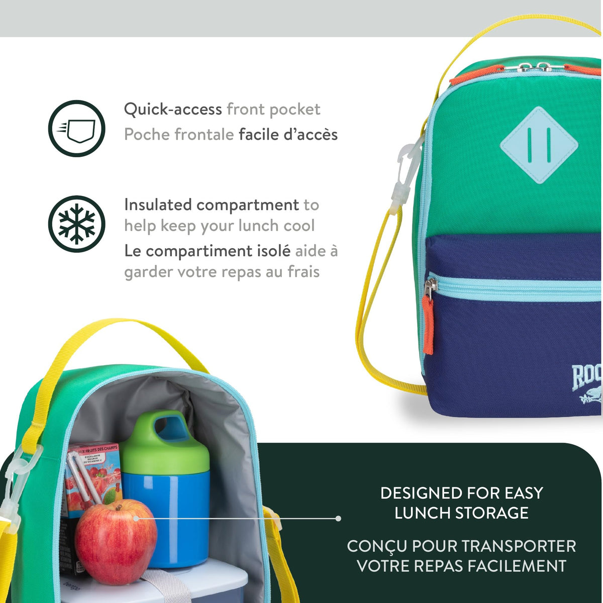 Ensemble assorti 2 pièces pour enfants Roots, sac à dos de 22,5 L et sac à lunch de 7 L