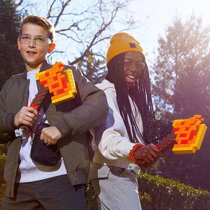 Nerf Minecraft Firebrand, Dart Blasting Axe, 6 Nerf Elite Foam Darts, Design Inspired by Minecraft Axe in The Game, Pull Down Priming, Minecraft Toys Nerf