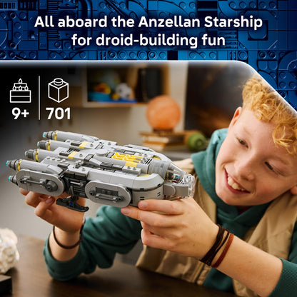 LEGO Star Wars: The Mandalorian and Grogu Anzellan Starship Building Toy - Build and Display Set for Boys & Girls, Ages 9+ - Star Wars Gifts for Kids - W/Grogu & 2 Anzellan Figures - 75445 LEGO