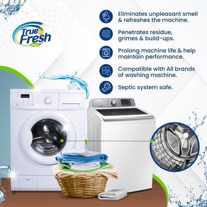 True Fresh Washing Machine Cleaner Tablets, Solid Deep Cleaning Tablet, Finally Clean All Washer Machines Including HE Front Loader Top Load- 15 pack - Available at All In One Marketplace Canada