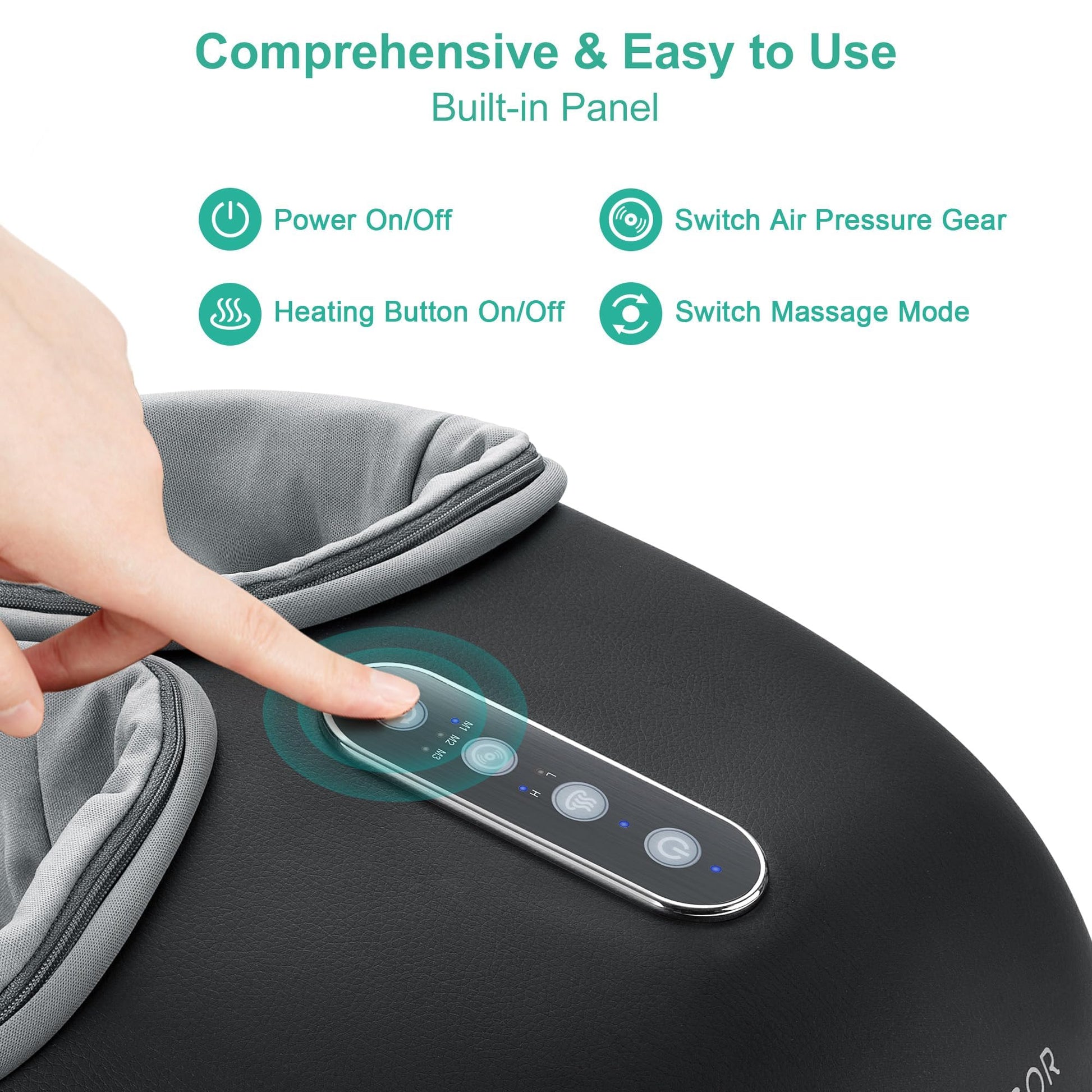 Medcursor Electric Shiatsu Foot Massager Machine with Soothing Heat, Deep Kneading for Foot Pain and Circulation, Multi-Level Settings & Air Compression, for Home or Office Use - Available at All In One Marketplace Canada